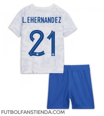 Francia Lucas Hernandez #21 Segunda Equipación Niños Mundial 2022 Manga Corta (+ Pantalones cortos)